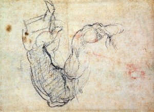 Étude préparatoire pour le bras du Christ dans le Jugement dernier, 1535-41